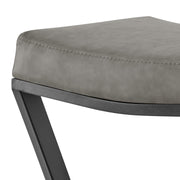 Atlantis 26" Backless Counter Stool with Matte Black Iron and Vintage Gray Faux Leather - Furniture City (CA)l