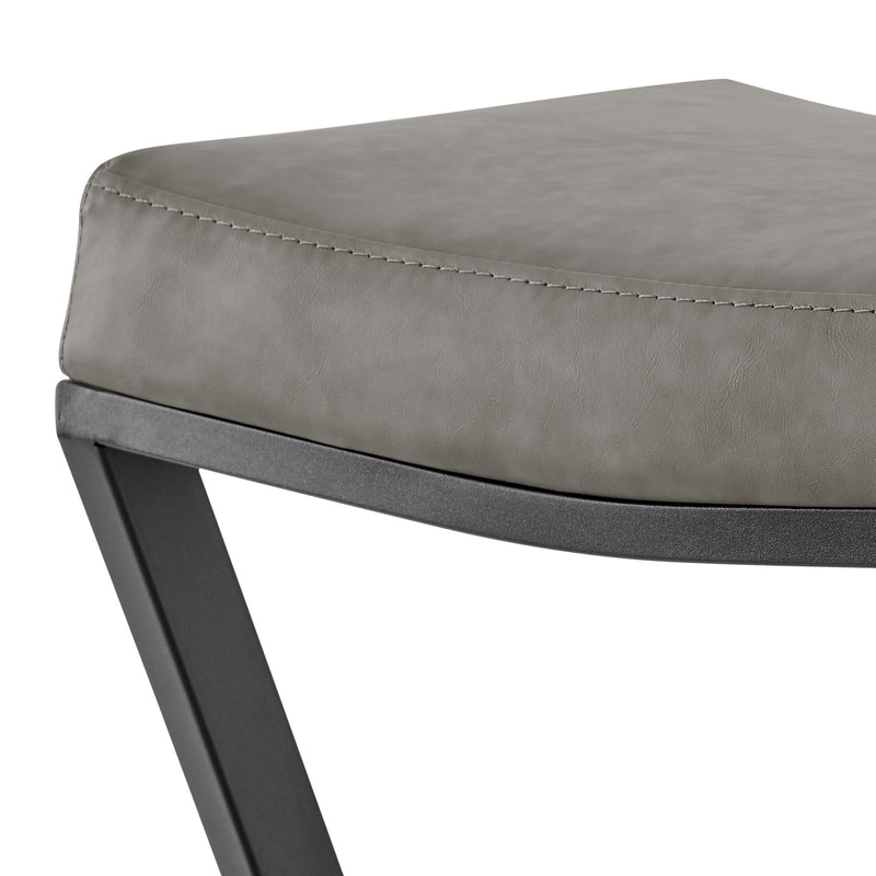 Atlantis 26" Backless Counter Stool with Matte Black Iron and Vintage Gray Faux Leather - Furniture City (CA)l