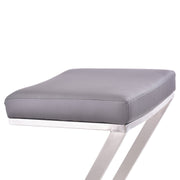 Atlantis 30" Bar Height Backless Gray Faux Leather and Brushed Stainless Steel Bar Stool - Furniture City (CA)l