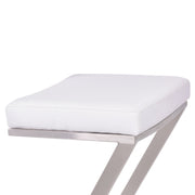 Atlantis 30" Bar Height Backless White Faux Leather and Brushed Stainless Steel Bar Stool - Furniture City (CA)l