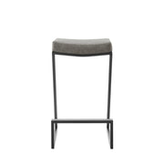 Atlantis 30" Backless Bar Stool with Matte Black Iron and Vintage Gray Faux Leather - Furniture City (CA)l