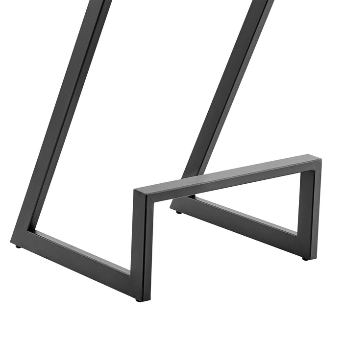 Atlantis 30" Backless Bar Stool with Matte Black Iron and Vintage Gray Faux Leather