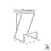 Atlantis 30" Backless Bar Stool with Matte Black Iron and Vintage Gray Faux Leather - Furniture City (CA)l