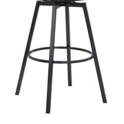 Athena 31" Swivel Black Wood Bar Stool in Gray Faux Leather with Black Metal - Furniture City (CA)l
