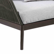 Athos Indoor Outdoor Club Chair in Dark Eucalyptus Wood with Charcoal Rope and Gray Cushions - Furniture City (CA)l