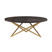 Atala Brown Veneer Coffee Table with Brushed Gold Legs - Furniture City (CA)l