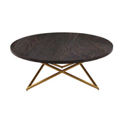 Atala Brown Veneer Coffee Table with Brushed Gold Legs - Furniture City (CA)l