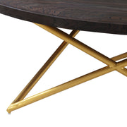 Atala Brown Veneer Coffee Table with Brushed Gold Legs - Furniture City (CA)l