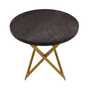 Atala Brown Veneer End Table with Brushed Gold Legs - Furniture City (CA)l