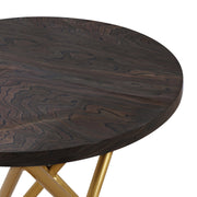 Atala Brown Veneer End Table with Brushed Gold Legs - Furniture City (CA)l