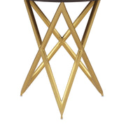 Atala Brown Veneer End Table with Brushed Gold Legs - Furniture City (CA)l