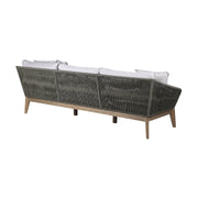Athos Indoor Outdoor 3 Seater Sofa in Light Eucalyptus Wood with Charcoal Rope and Gray Cushions - Furniture City (CA)l