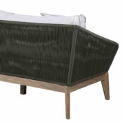Athos Indoor Outdoor 3 Seater Sofa in Light Eucalyptus Wood with Charcoal Rope and Gray Cushions - Furniture City (CA)l