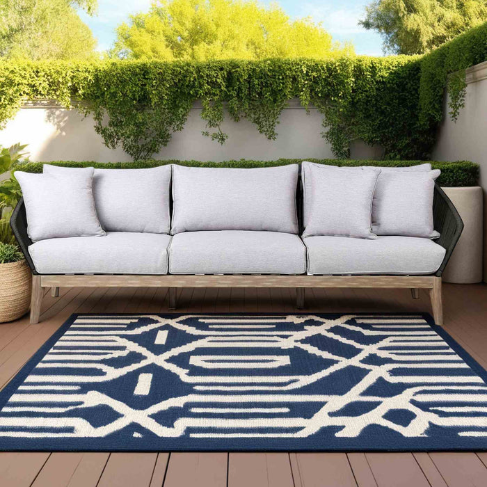 Athos Indoor Outdoor 3 Seater Sofa in Light Eucalyptus Wood with Charcoal Rope and Gray Cushions
