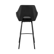 Aura Black Faux Leather and Black Metal Swivel 26" Counter Stool - Furniture City (CA)l