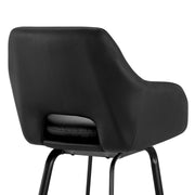 Aura Black Faux Leather and Black Metal Swivel 26" Counter Stool - Furniture City (CA)l