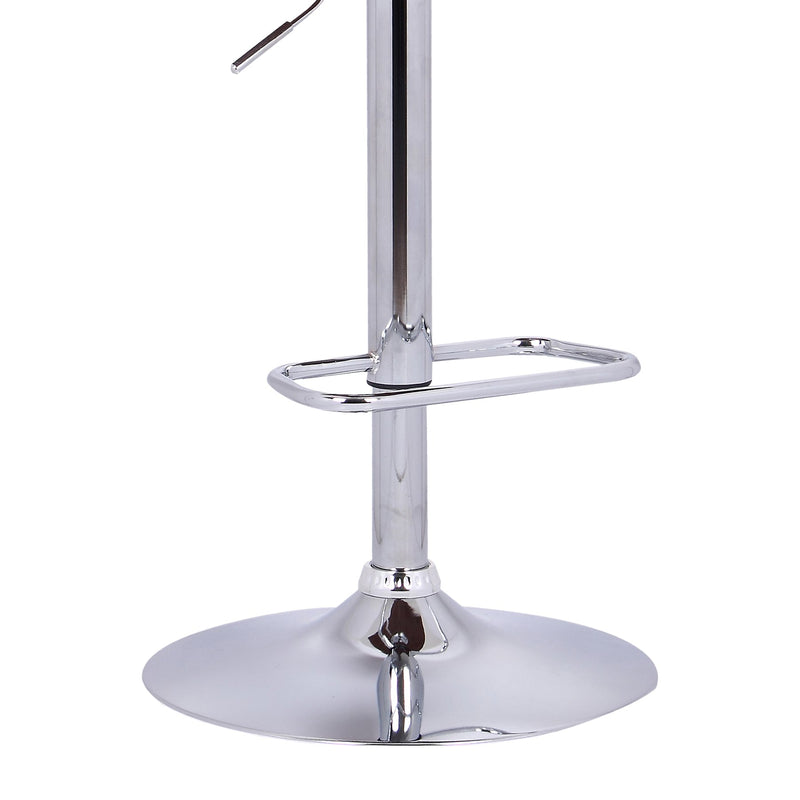 Aubrey Adjustable Height Swivel Black Faux Leather and Chrome Bar Stool with Walnut Wood - Furniture City (CA)l