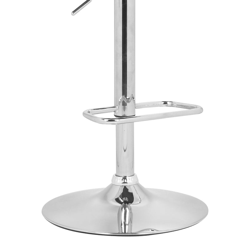 Aubrey Adjustable Height Swivel Cream Faux Leather and Chrome Bar Stool with Walnut Wood - Furniture City (CA)l