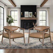 Autumn Accent Chair in Bistre Brown Faux Leather with Dark Chestnut Brown Finish - Furniture City (CA)l