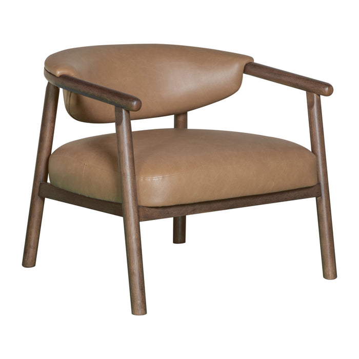 Autumn Accent Chair in Bistre Brown Faux Leather with Dark Chestnut Brown Finish