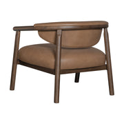 Autumn Accent Chair in Bistre Brown Faux Leather with Dark Chestnut Brown Finish - Furniture City (CA)l
