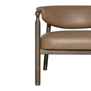 Autumn Accent Chair in Bistre Brown Faux Leather with Dark Chestnut Brown Finish - Furniture City (CA)l
