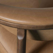 Autumn Accent Chair in Bistre Brown Faux Leather with Dark Chestnut Brown Finish - Furniture City (CA)l