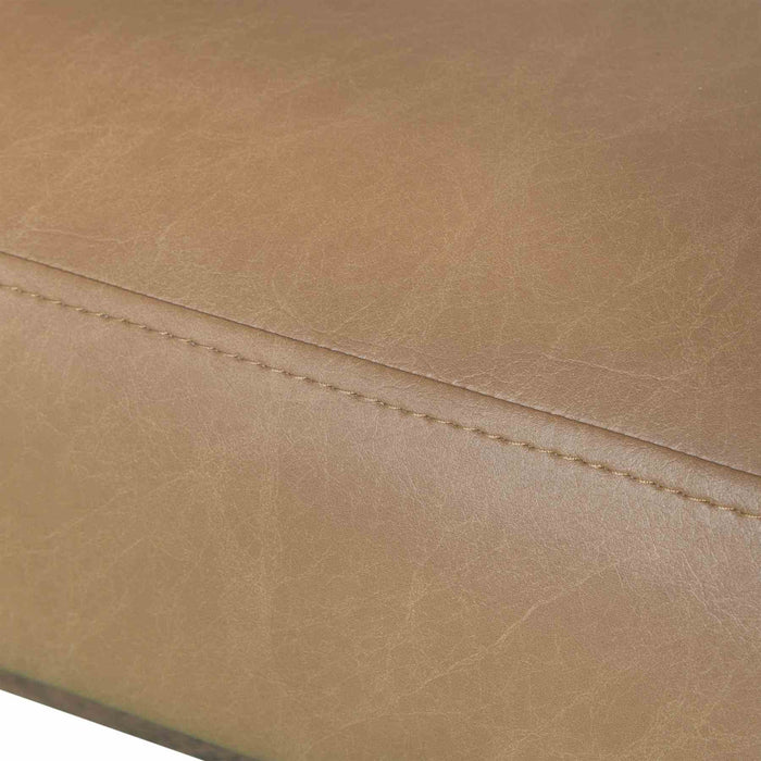 Autumn Accent Chair in Bistre Brown Faux Leather with Dark Chestnut Brown Finish