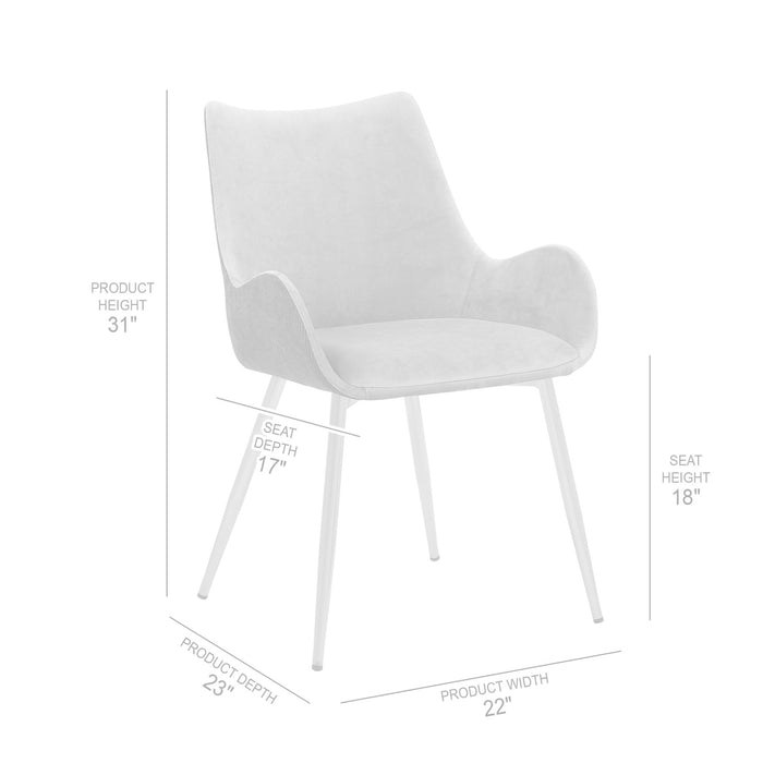 Avery Blue Fabric Dining Room Chair with Gold Legs