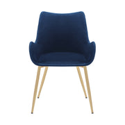 Avery Blue Fabric Dining Room Chair with Gold Legs - Furniture City (CA)l