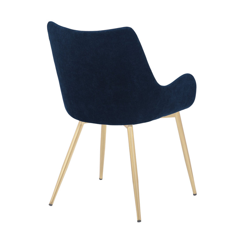 Avery Blue Fabric Dining Room Chair with Gold Legs - Furniture City (CA)l
