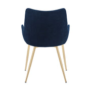 Avery Blue Fabric Dining Room Chair with Gold Legs - Furniture City (CA)l