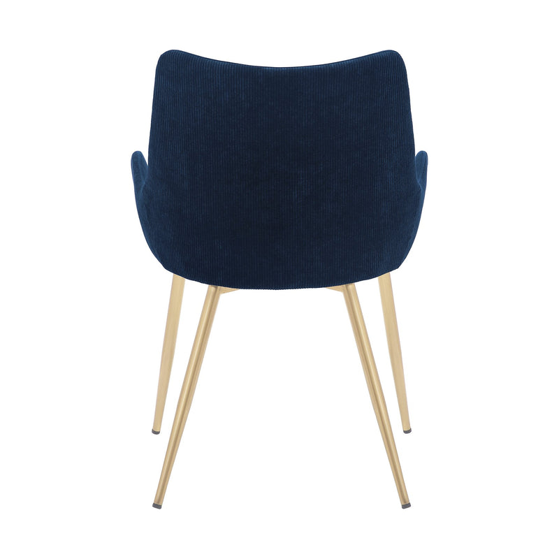 Avery Blue Fabric Dining Room Chair with Gold Legs - Furniture City (CA)l