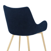 Avery Blue Fabric Dining Room Chair with Gold Legs - Furniture City (CA)l
