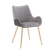 Avery Two Tone Gray Fabric Dining Room Chair with Gold Legs - Furniture City (CA)l