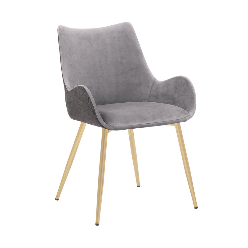 Avery Two Tone Gray Fabric Dining Room Chair with Gold Legs - Furniture City (CA)l