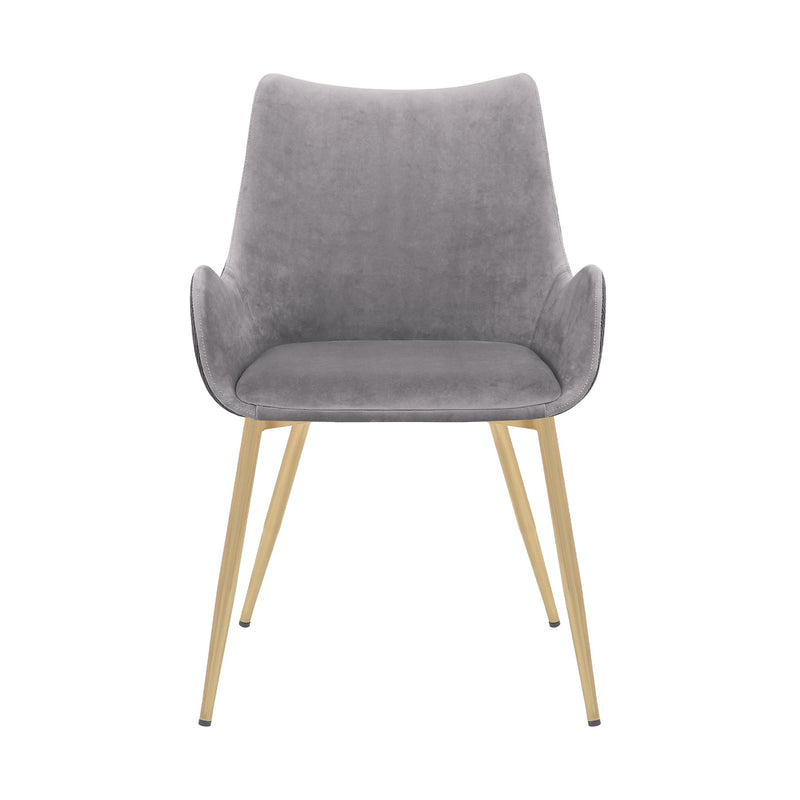 Avery Two Tone Gray Fabric Dining Room Chair with Gold Legs - Furniture City (CA)l