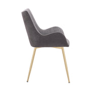 Avery Two Tone Gray Fabric Dining Room Chair with Gold Legs - Furniture City (CA)l
