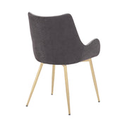Avery Two Tone Gray Fabric Dining Room Chair with Gold Legs - Furniture City (CA)l