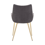 Avery Two Tone Gray Fabric Dining Room Chair with Gold Legs - Furniture City (CA)l