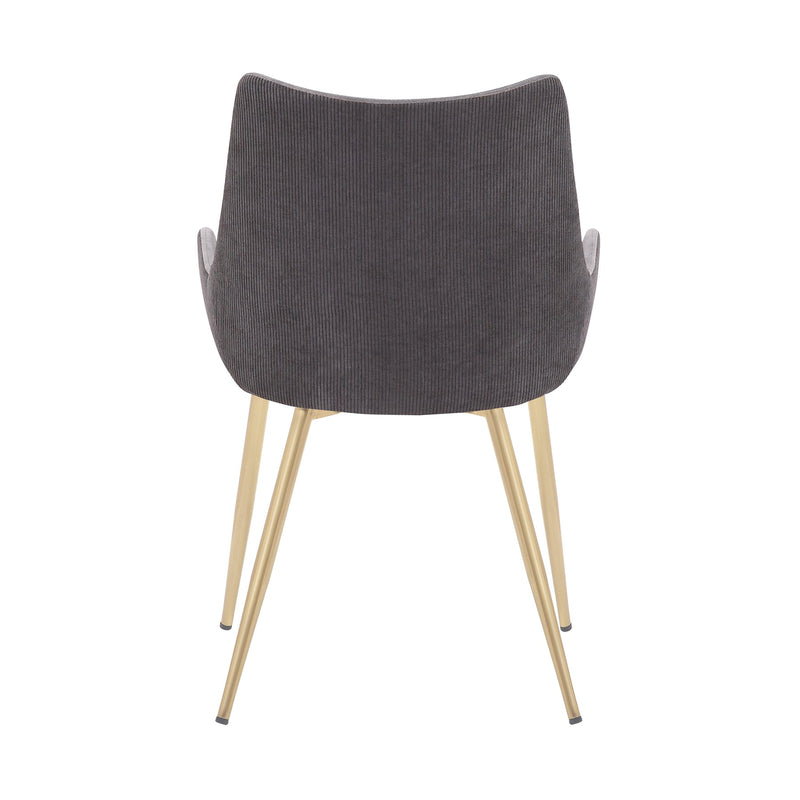 Avery Two Tone Gray Fabric Dining Room Chair with Gold Legs - Furniture City (CA)l