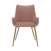 Avery Pink Fabric Dining Room Chair with Gold Legs - Furniture City (CA)l