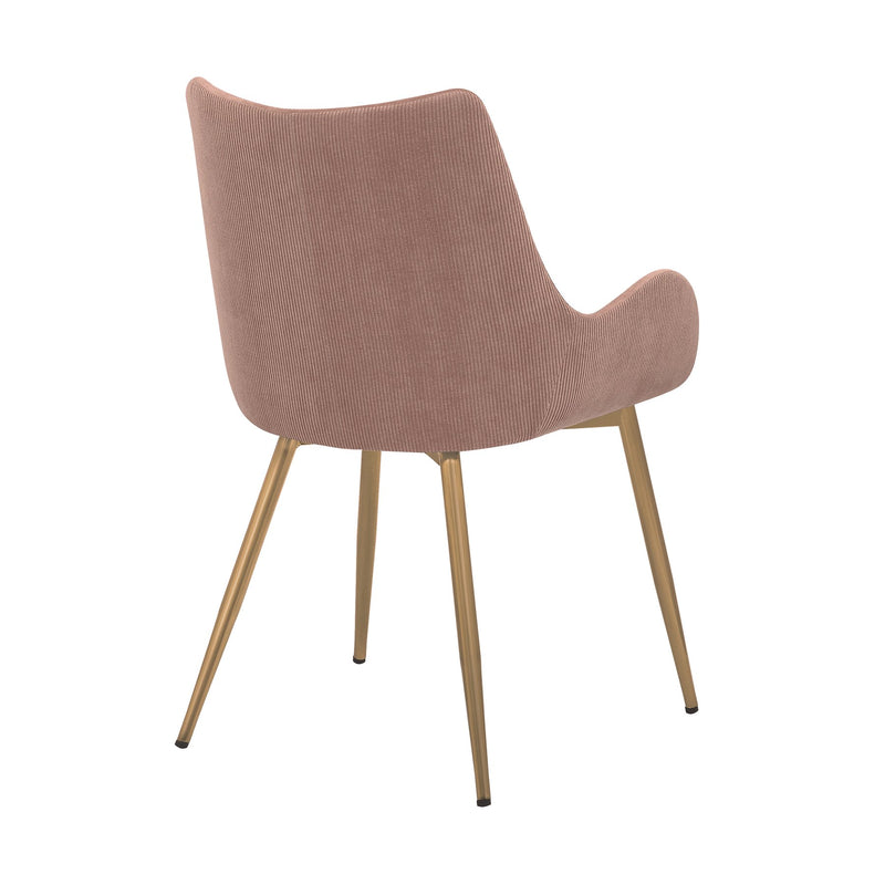 Avery Pink Fabric Dining Room Chair with Gold Legs - Furniture City (CA)l