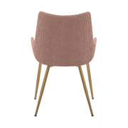 Avery Pink Fabric Dining Room Chair with Gold Legs - Furniture City (CA)l