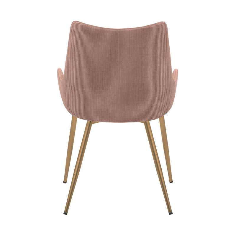 Avery Pink Fabric Dining Room Chair with Gold Legs - Furniture City (CA)l