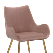 Avery Pink Fabric Dining Room Chair with Gold Legs - Furniture City (CA)l