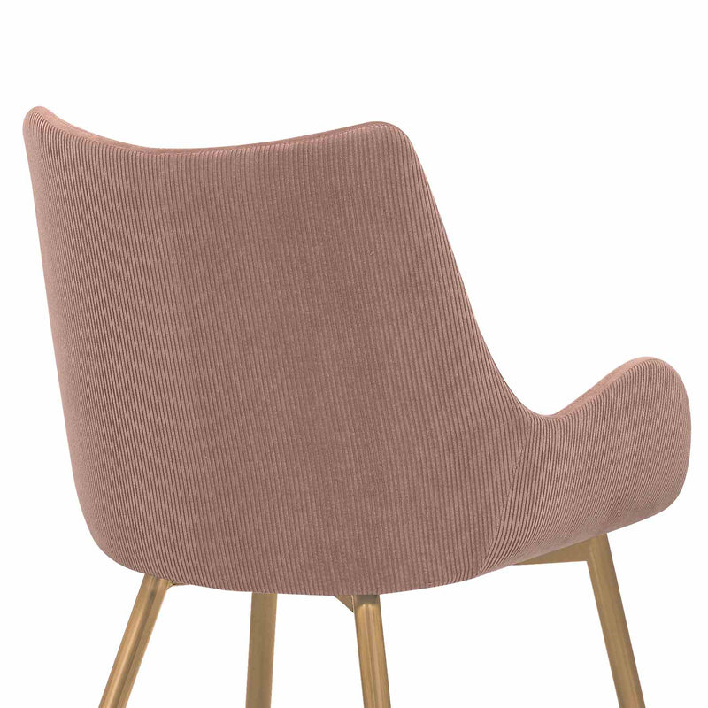 Avery Pink Fabric Dining Room Chair with Gold Legs - Furniture City (CA)l