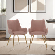 Avery Pink Fabric Dining Room Chair with Gold Legs - Furniture City (CA)l