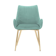 Avery Teal Fabric Dining Room Chair with Gold Legs - Furniture City (CA)l