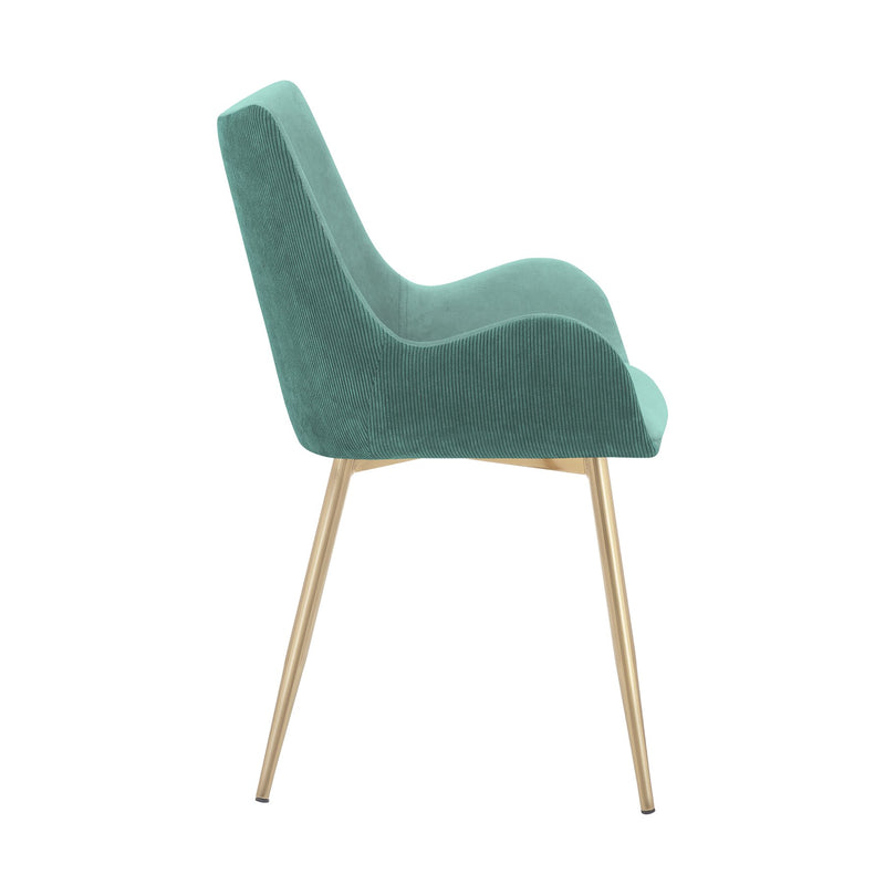 Avery Teal Fabric Dining Room Chair with Gold Legs - Furniture City (CA)l